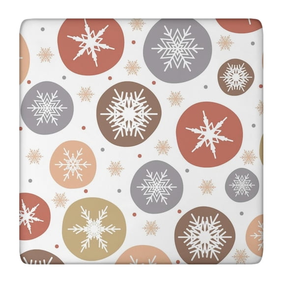 Festive Style Christmas Tablecloth 36x36 Inch Square Stretchable Fabric Wrinkle-Free for New Year Party Tabletop Protection and Decor