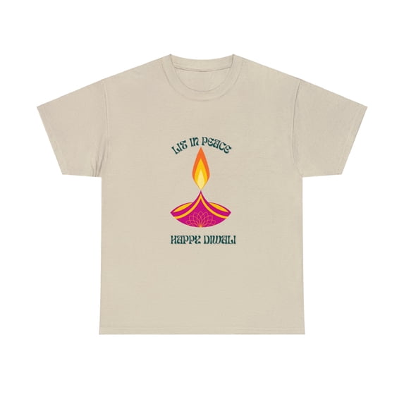 Festive T-Shirt Lit in Peace, Happy Diwali Unisex Cotton Tee for Men/Women