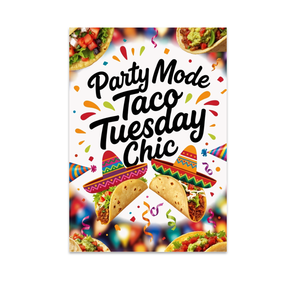 Festive Taco Wall Art - Taco Lovers - 13x19 Poster Print