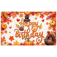thumbnail image 1 of Festive Thanksgiving Banner Autumn Happy Birthday Decorative Fall Theme for Birthday Celebration Party Decor Photography, 1 of 2