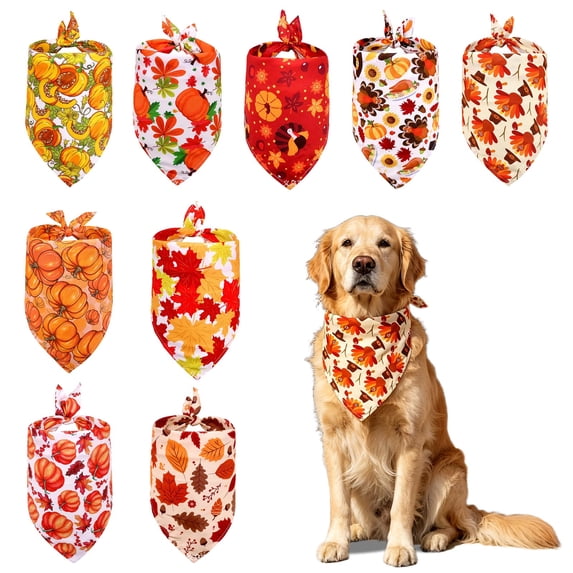 Festive Thanksgiving Dog Bandana, Holiday Pet Scarf Accessory For Mid-Sized Breeds, Adjustable Autumn Themed Clothes Apparel For Canine Parties And Family Gatherings, 1Pack G