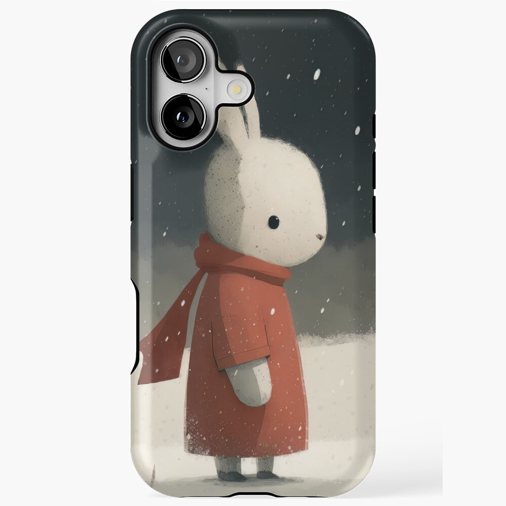 Festive Themed Rabbit in Winter Holiday Phone Case 17 16 15 14 13 12 11 ...