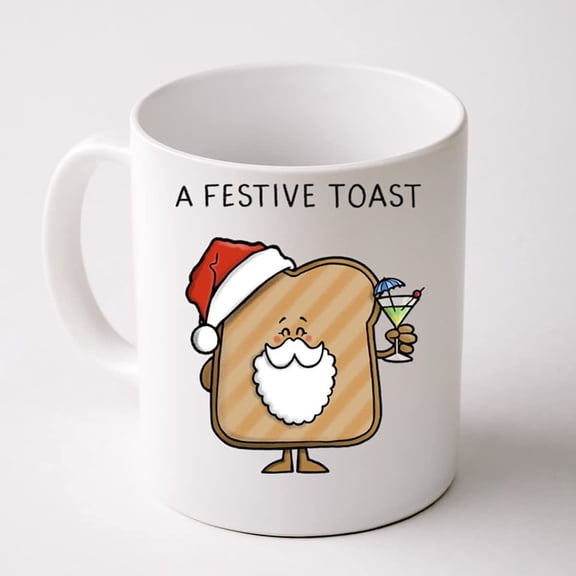 Festive Toast Classic Mug, Funny Christmas Gifts, Kids Christmas Mug, Mug for Coffee Lovers Cute Xmas Cups Winter Holiday Mugs Xmas Coffee Cup Family Parent Gifts