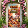 thumbnail image 1 of Festive Turkey Gobble Banner Autumn Leaves Seasonal Decoration Thanksgiving Celebration for Dining Party Patio Outdoor, 1 of 9