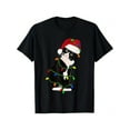 thumbnail image 1 of Festive Tuxedo Cat Christmas Tee - Soft Cotton,, Perfect for Holidays & Casual Attire, 1 of 5