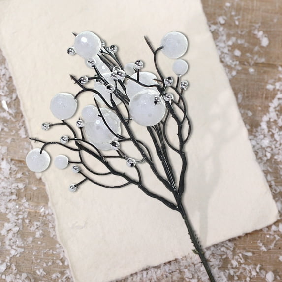 Festive Twig Ornaments with Berry Accents DIY Decor Accessories for Christmas Tree Wreath Holiday Celebration Home Decoration Arrangement