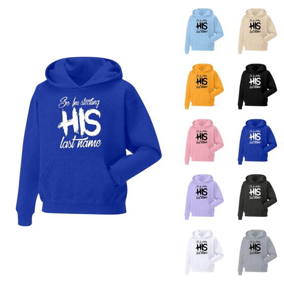 Festive Valentine's Couples Matching Outfits Set Holiday Ensemble Men Cotton Hooded Sweatshirt