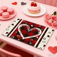 thumbnail image 1 of Festive Valentine's Day Dining Placemats - Colorful Heart Pattern Table Decor - Soft Polyester Fabric Mats for Romantic Dinner Settings, 1 of 6