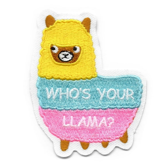 Festive Who's Your Llama Llama Embroidered Iron-on Patch