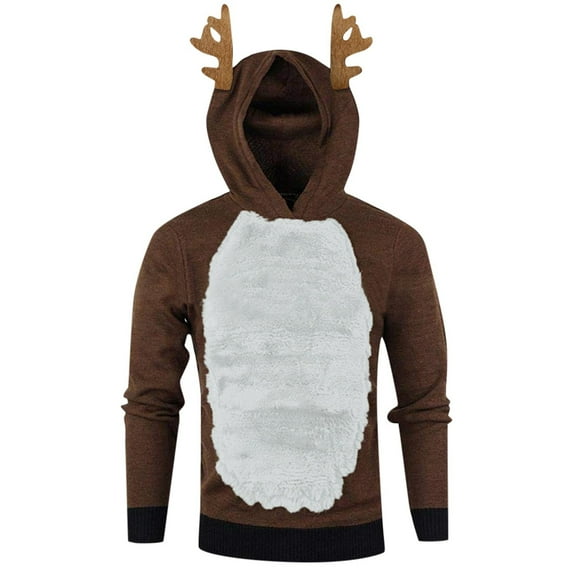 Festive Women's Hoodies & Sweatshirts - Lined Christmas Deer Design with Color Block Style for Holiday Cheer and Cozy Comfort