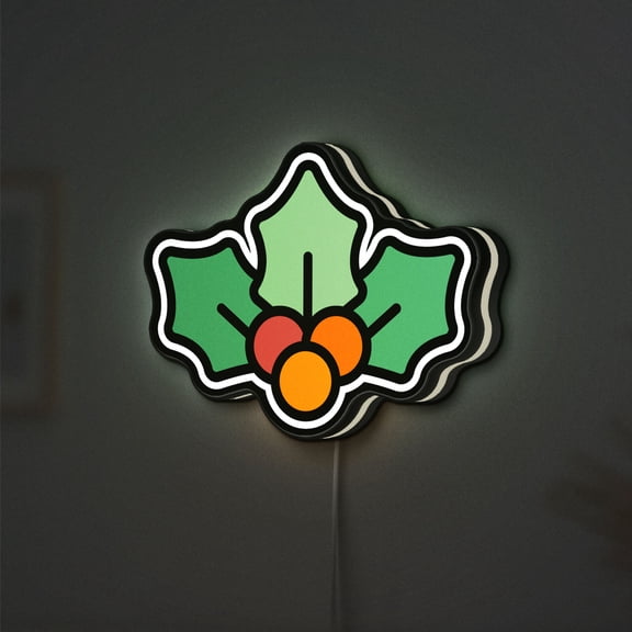 Festive Wreath 3D Novelty Light Box, Holiday Decor for Fireplace Mantels (Height 8 inch, 20cm)