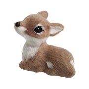 Festives Artificial Furs Deer Sculpture Detailed Holiday Decoration For Home Tabletop Fireplaces Mantels Display Gift