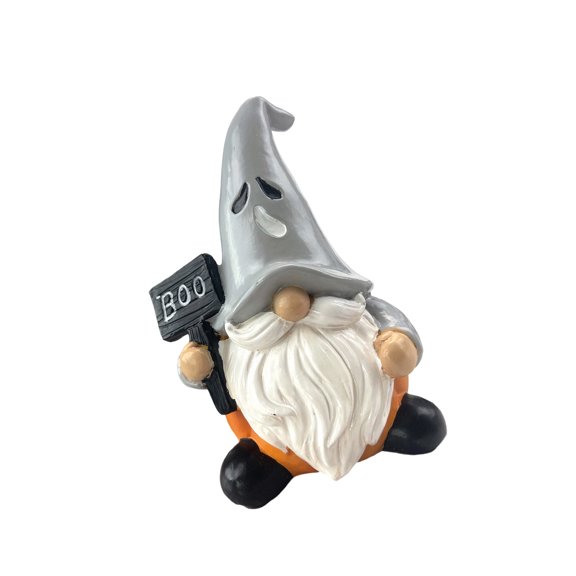 Festives Halloween Resins Pumpkin Gnomes Statue Decors Handcrafted Detailed Sculpture For Tabletop Shelf Display