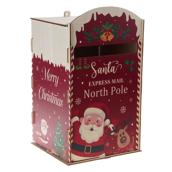 Festives Santa Wooden Mailbox Holiday Decoration For Christmas Home Garden Decoration