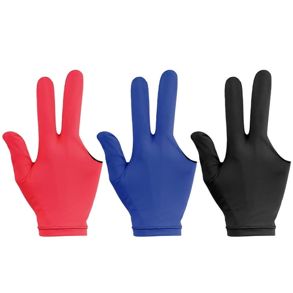Festnight 3pcs/6pcs 3-finger Cue Gloves Elastic Open Pool Gloves for Left Hands and Right Hands