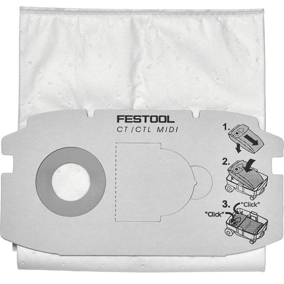 Festool 498411 SELFCLEAN Filter Bags for CT MIDI (5-pack)