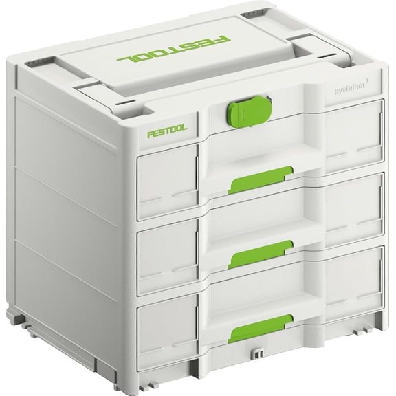 Festool 5777769 Sortainer SYS3-SORT/3 M 337 Modular Drawer Storage System, Heavy Duty Tool Organizer for Workshop & Jobsite