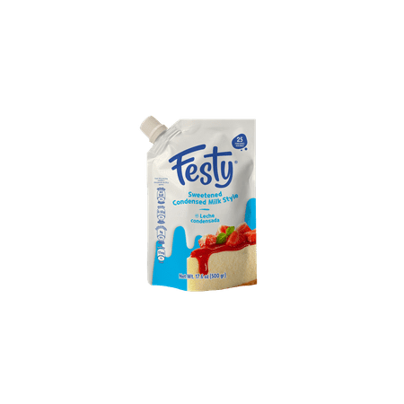 Festy Sweetened Condensed Milk Pouch with Resealable Pour Spout, 17.63 oz