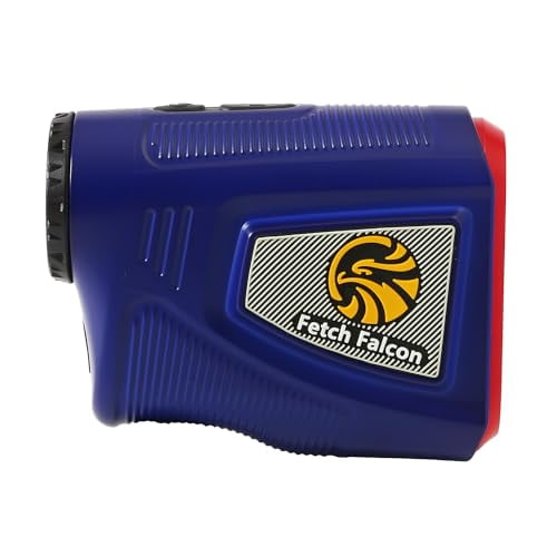 Fetch Falcon Rechargeable Golf Rangefinder (High Precision, Slope Mode with Scan) Pole Flag Locking Vibration (Rechargeable 1000 YD LCD Golf Laser Range Finder Navy Blue)