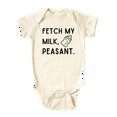 thumbnail image 1 of Fetch My Milk Peasant Cute Baby Bodysuit Shirt Custom Clothes Unisex Baby Gift for Mom Newborn 0-3m Natural, 1 of 2