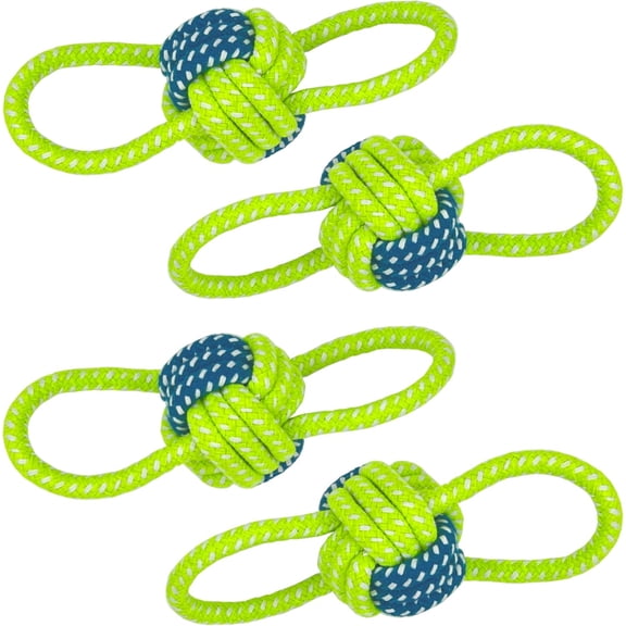 Fetch   Small Breed, Ball with Rope Attached for Small and Medium Breed 0-80 Pounds,4- Ball  Rope Puppy Interactive