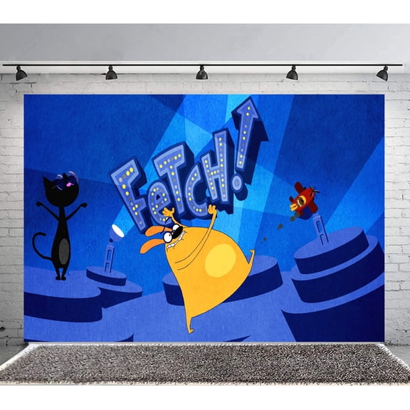 Fetch With Ruff Ruffman Backdrop Banner Party Supplies Poster Movie Theme Background for Photography Birthday Decorations