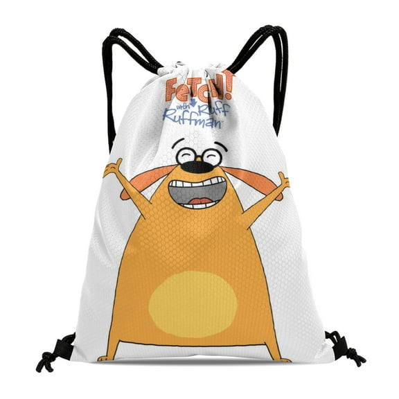 Fetch With Ruff Ruffman Drawstring Backpack Bag Party Favors Goodies Merch Gym Waterproof Swimming Beach Fans