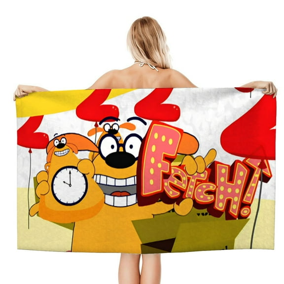 Fetch With Ruff Ruffman Gifts Beach Towel for Women Girl Birthday Inspired Fan Bath Outdoor Music Lover