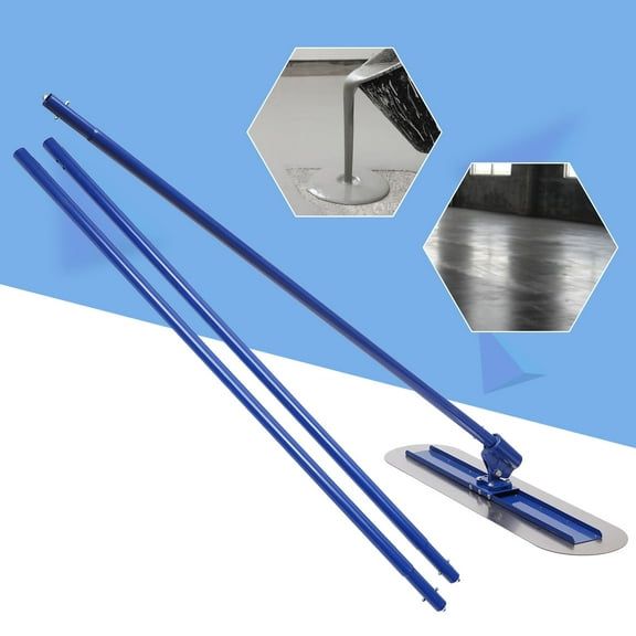 Fetcoi 1.2M Adjustable Trowel Bull Float Kit for Flooring w/1.8M Removable Handle, Cement Conceret Float Handle Surface Squeegee Smooth Finishing Trowel Stainless Steel