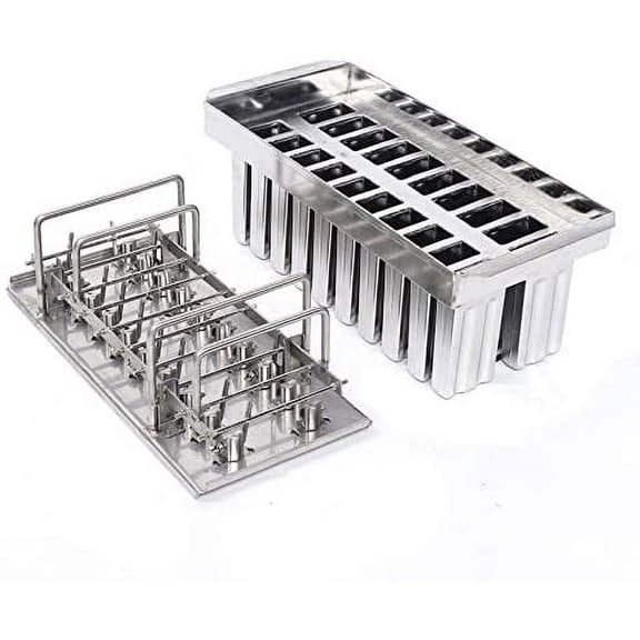 Fetcoi, 20/30 Pcs Stainless Steel Ice Lolly Molds Ice Cream Stick Holder(20PCS Flat head Double Groove)