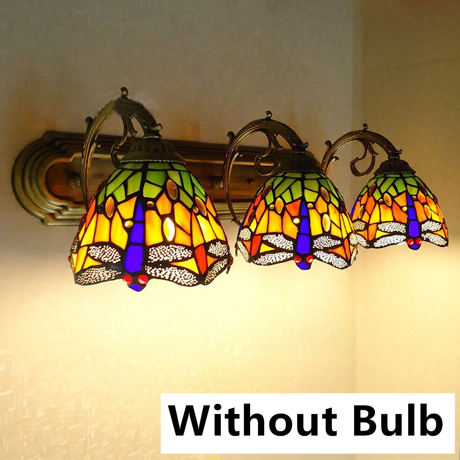 Fetcoi, 3 Wall Lights Light Vanity Light Fixtures Stained Glass