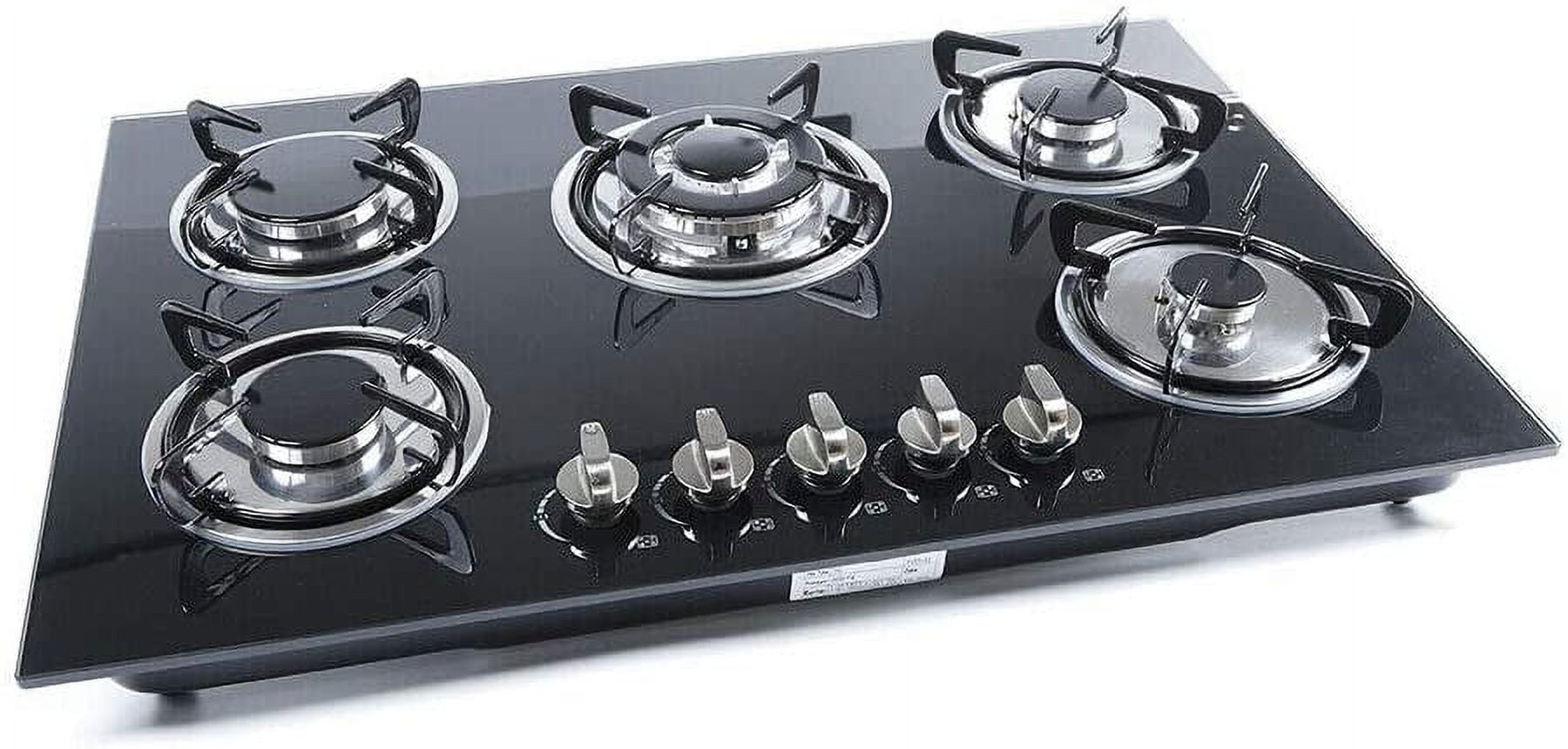 Fetcoi, 30''Gas Cooktop 5 Burners Gas Stove Cooktop Tempered Glass Cooktop Gas Hob For Kitchen