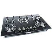 Fetcoi, 30Gas Cooktop 5 Burners Gas Stove Cooktop Tempered Glass Cooktop Gas Hob For Kitchen