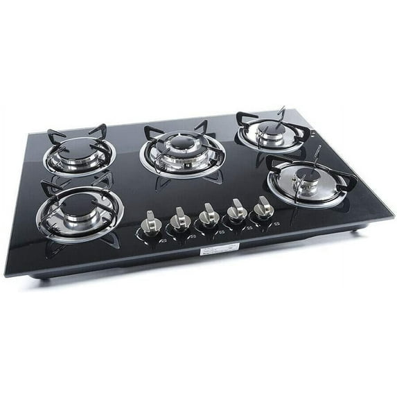 Fetcoi, 30''Gas Cooktop 5 Burners Gas Stove Cooktop Tempered Glass Cooktop Gas Hob For Kitchen