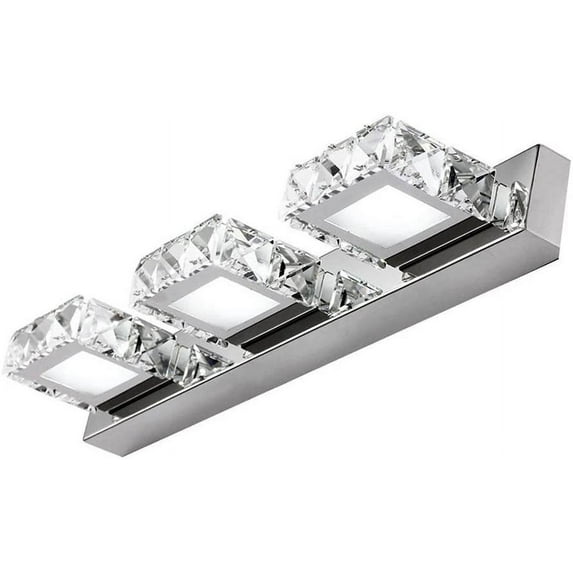 Fetcoi, Bathroom Lighting Bath Wall Sconces Lighting LED Crystal Mirror Front Makeup Fixture Vanity Lights(4 Cold Lights)