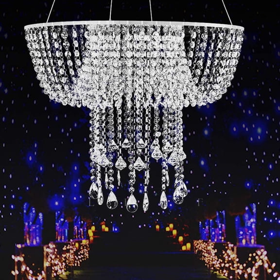 Fetcoi, Cake Stand Clear Crystal Drape Suspended Cake Stand Hanging Cake Swing(Dia. 60cm)
