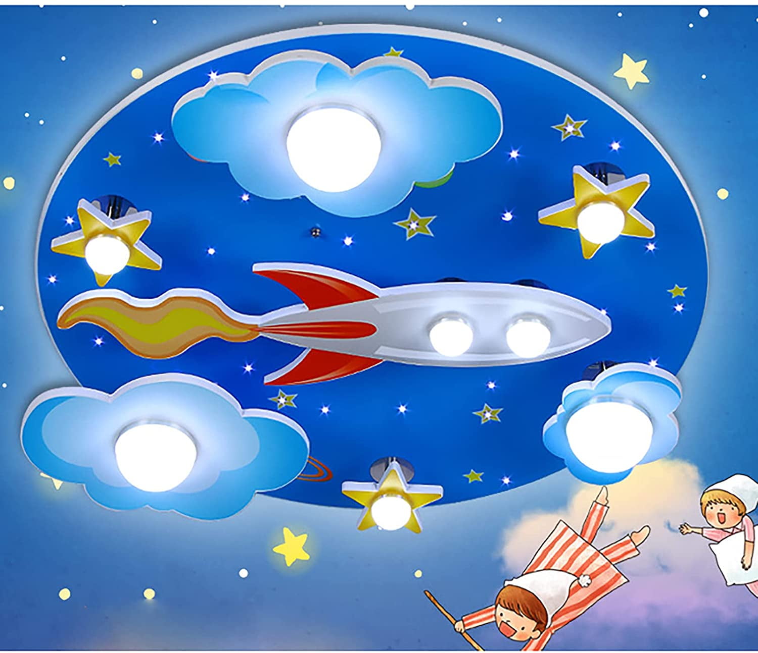 Fetcoi Cartoon Kid LED Ceiling Light Chandelier Children's Room Light -  Walmart.com, image size:1500x1294