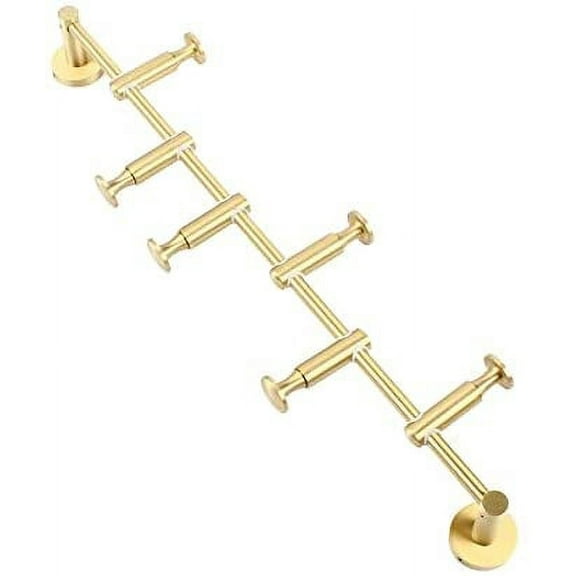 Fetcoi, Coat Hat Hanger, Wall Mount Coat Hooks Coat Rack for Scarves Clothes Handbags Space Saving 6 Hooks(Copper)