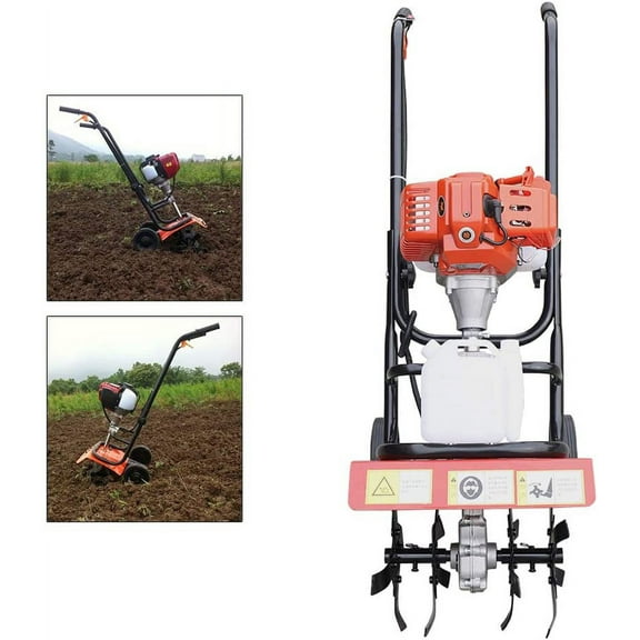 Fetcoi Hand-Pull Recoil Hand Push Soil Micro Tiller ZN-8001 1F44F-5 Engine 52CC Cordless Cultivator & Tillers