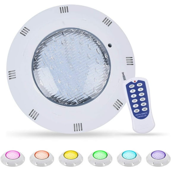 Fetcoi LED Swimming Pool Light, Underwater RGB Color Pool Spa Light Pool Multi-Color Bright Lighting Equipment with Remote Controller (25W)
