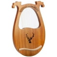 thumbnail image 1 of Fetcoi, Lyre Harp16 Steel String Lyre Harp With Tuning Wrench And Pick 3 Type Lap Harp In Mahogany(Type 2), 1 of 7