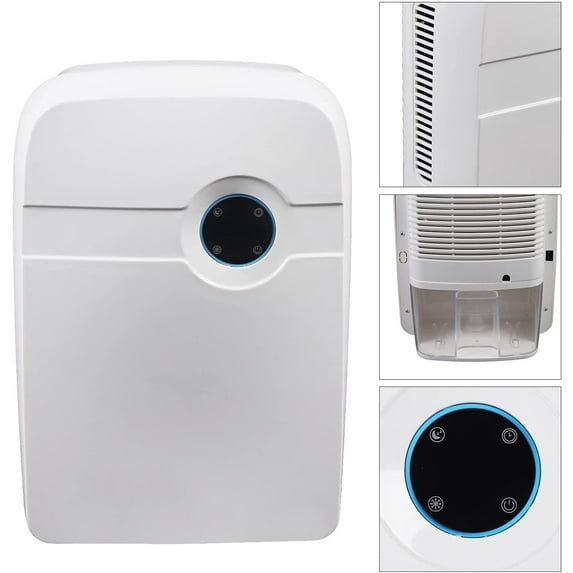 Fetcoi, Portable Mini Dehumidifier Auto Shut Off with Drain Hose 2.5L Water Tank Power Adapter