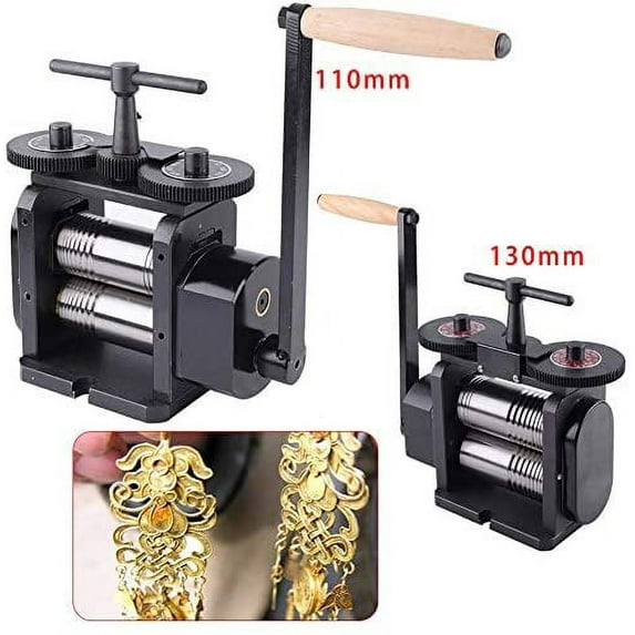 Fetcoi, Rolling Mill Jewelry Rolling Mill Flat Rolling Mill Wide 65mm Diameter Rollers Manual Rolling Mill (130mm)