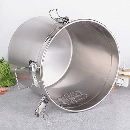 Fetcoi, Stainless Steel Airtight Canister, Cereal Container with With Airtight Lid and Handles Rice Oil Storage Bucket(12L)