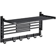thumbnail image 1 of Fetcoi, Towel Rack Wall Mounted Aluminum Laundry Clothes Drying Rack(Black), 1 of 9