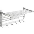 thumbnail image 1 of Fetcoi, Towel Rack Wall Mounted Aluminum Laundry Clothes Drying Rack(/Silver), 1 of 9