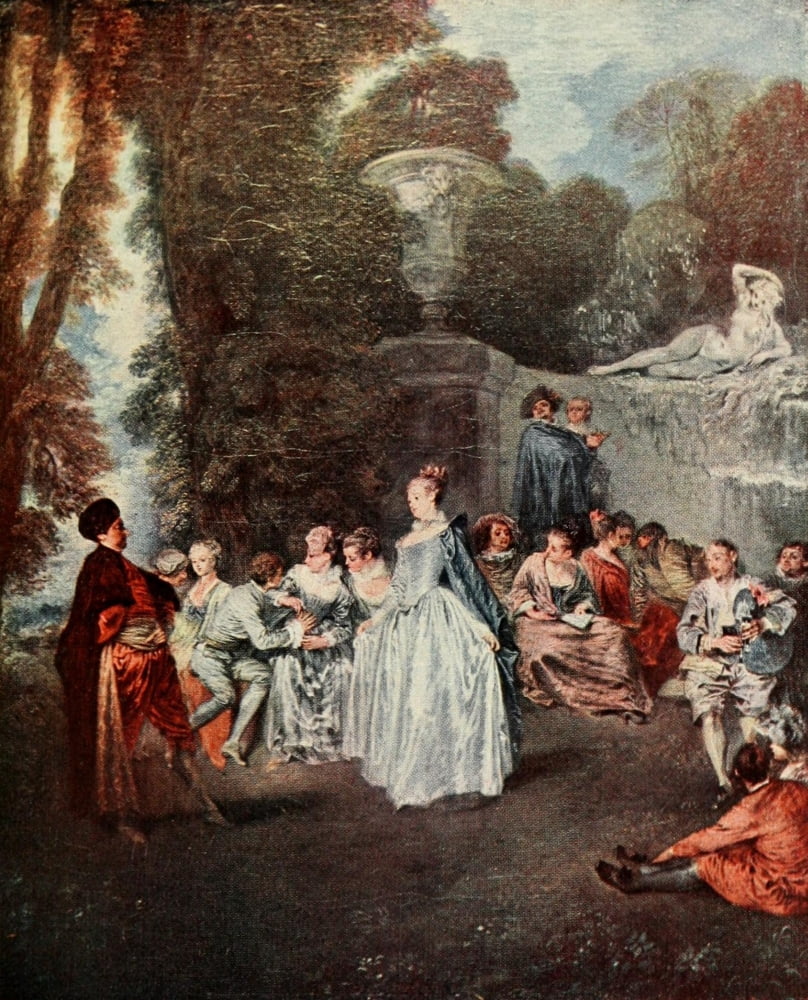 Fete Champetre Watteau 1910 Canvas Art - Antoine Watteau (24 x 36)