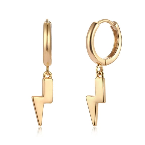 Fettero 14K Gold Plated Dainty Boho Hypoallergenic Drop Huggie Hoop Earrings Jewelry Gift for Women