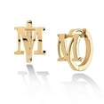 thumbnail image 1 of Fettero 14K Gold Plated Dainty Initial Alphabet Letter Name A To Z Huggie Hoop Earrings for Women Jewelry Gift, 1 of 6