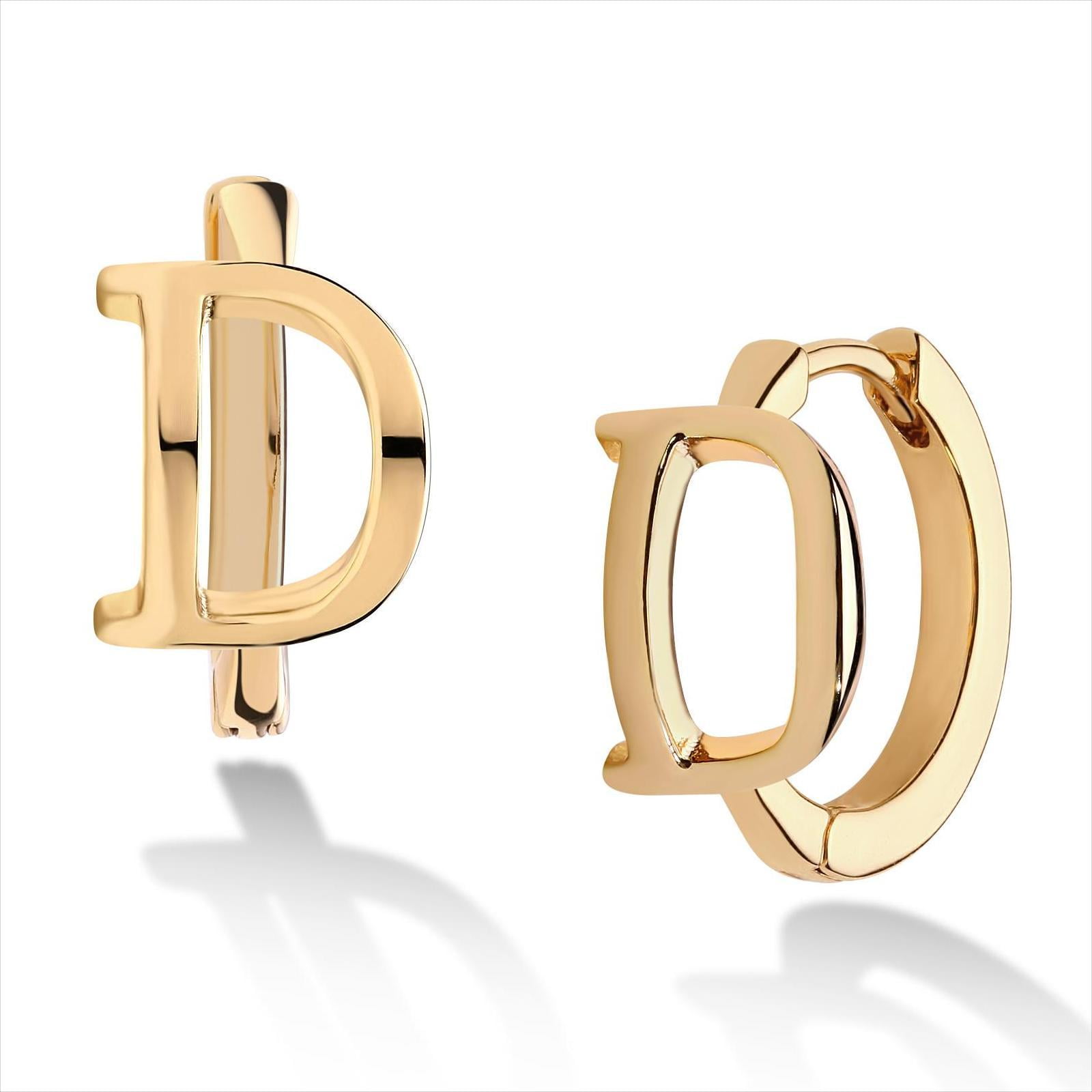 Gold Initial Hoop Earrings For Women - Letter B Dangle Drop Earrings, Alphabet Jewelry Gift